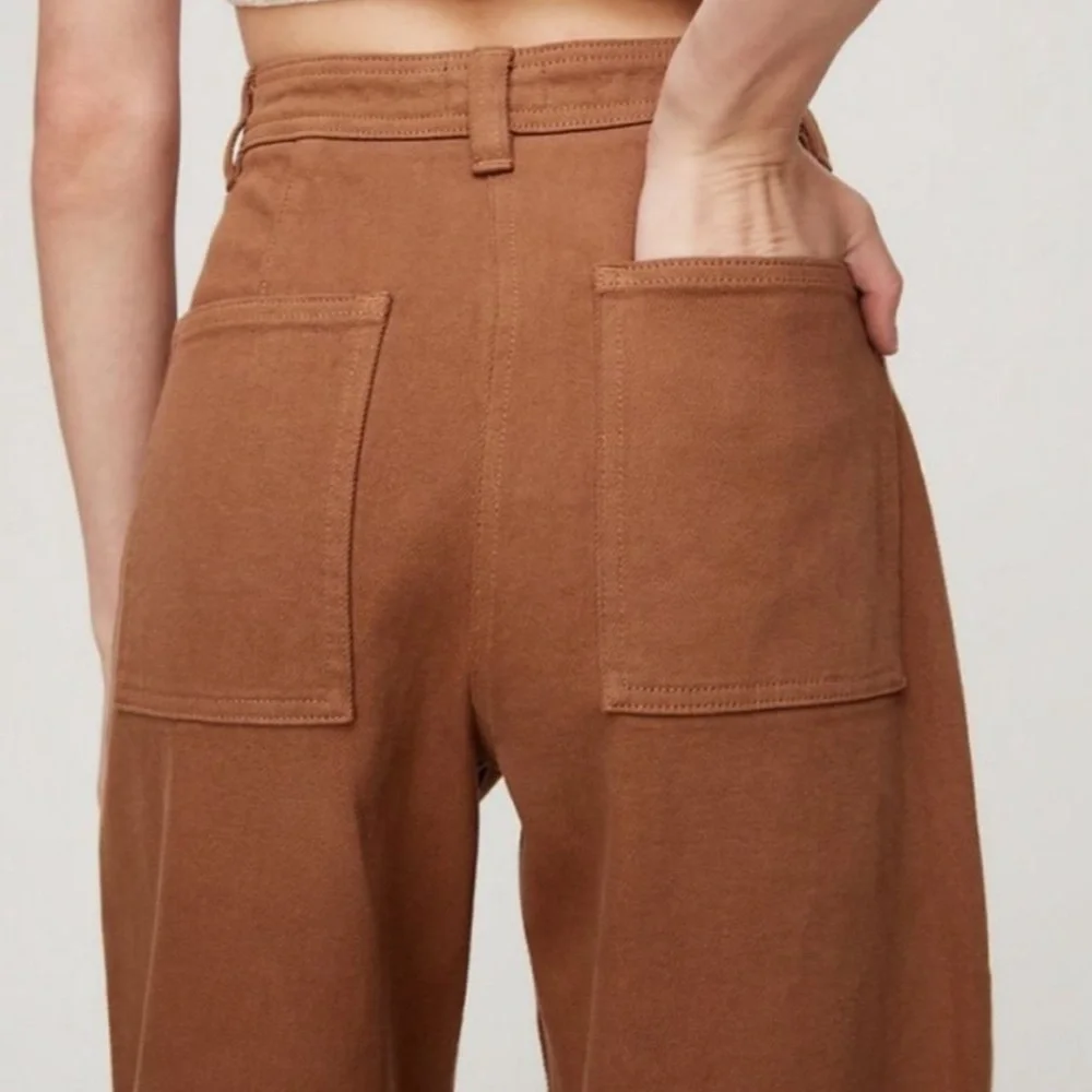 Aritzia Wilfred Brown Jean Modern Utility Pants with Pockets - Picture 3 of 3
